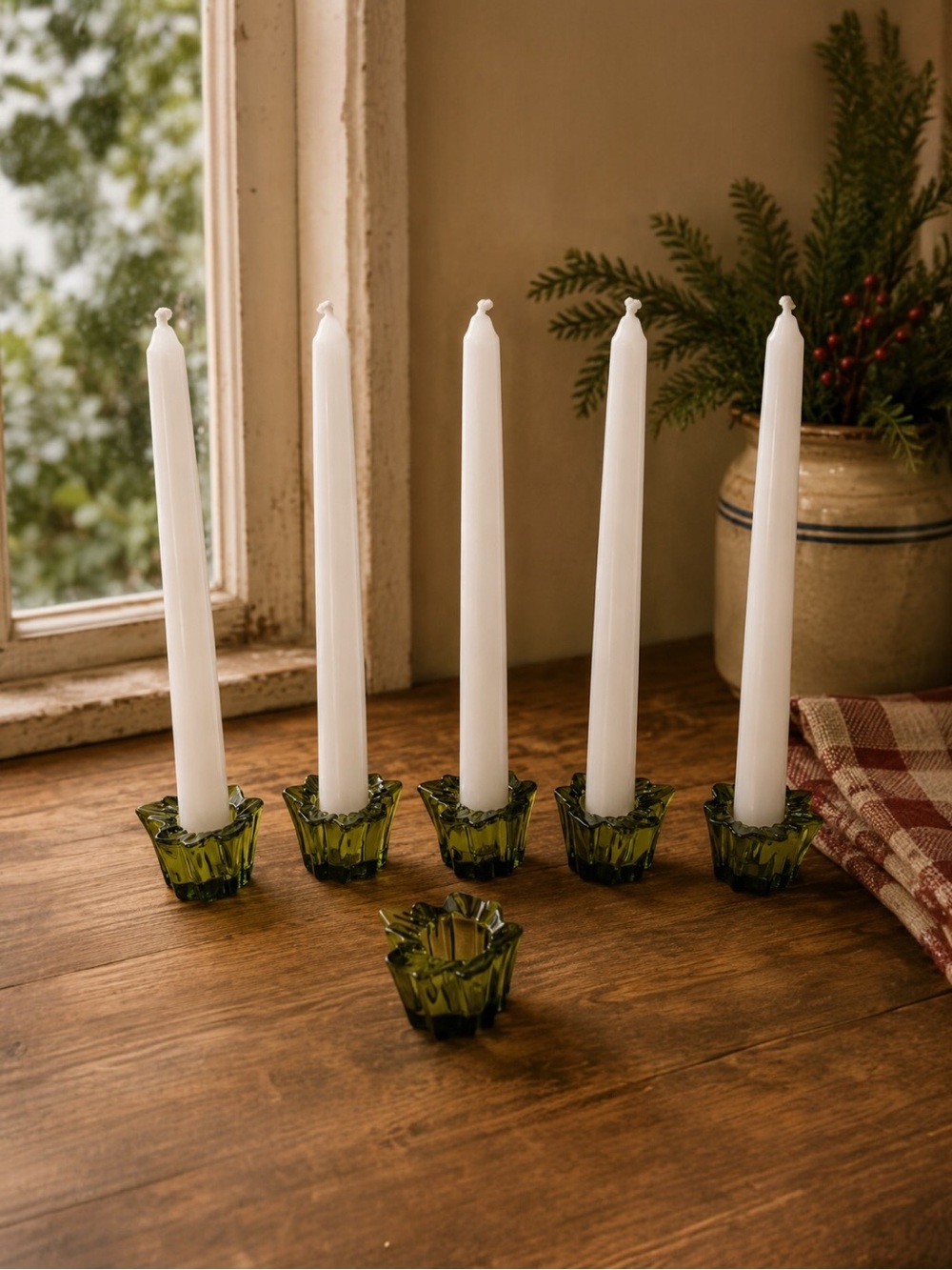 Glass leaf taper candle holders set of 6 elegant leaf design Thanksging Fall
